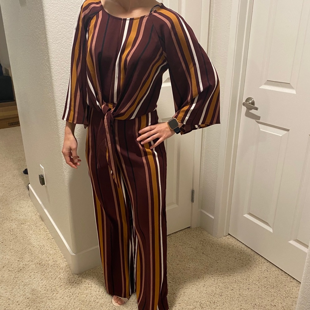 F21 Tie Front Jumpsuit